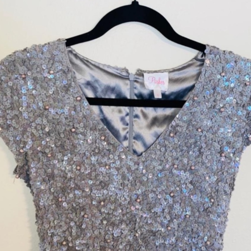 Parker Serena Beaded Cap Sleeve Dress - Picture 9 of 11